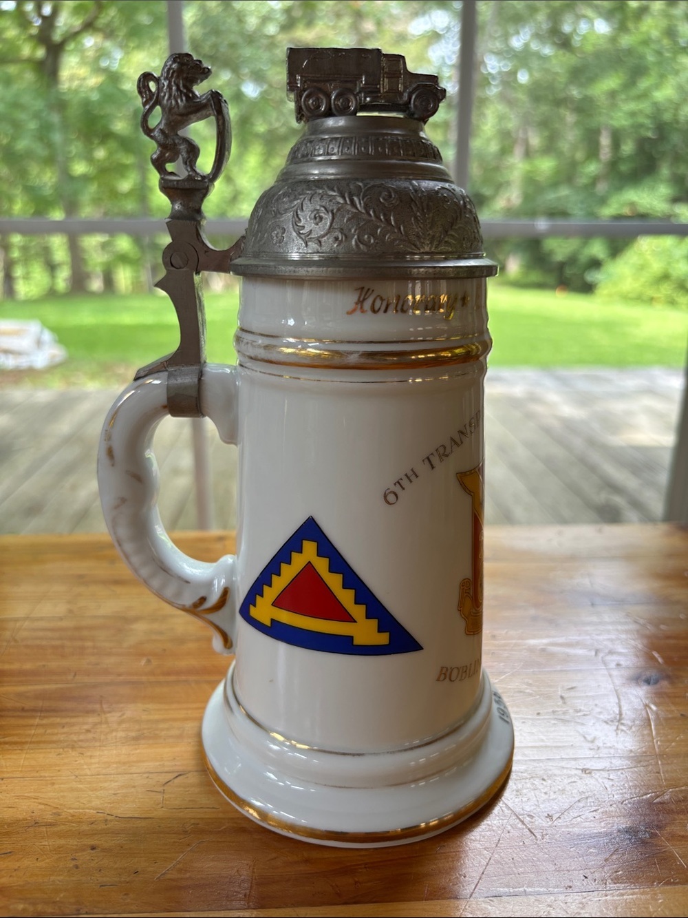 Vintage Beer Stein 6th Transportation Battalion 1958 Given To Honorary Member - Picture 4 of 16